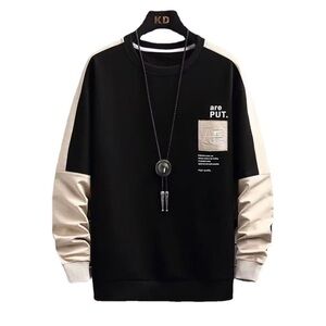 Modern Black and Cream Crewneck Sweater